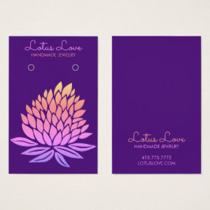 Lotus Blume Earring Necklace Juwelier Display Card