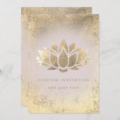 Lotus-Blume Einladung (Vorne/Hinten)