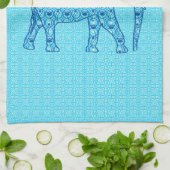 Lotus Blume Elefant - Türkis Geschirrtuch (Gefaltet)