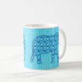 Lotus Blume Elefant - Türkis Kaffeetasse (VorderseiteRechts)