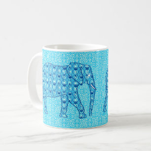 Lotus Blume Elefant - Türkis Kaffeetasse