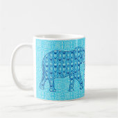 Lotus Blume Elefant - Türkis Kaffeetasse (Links)