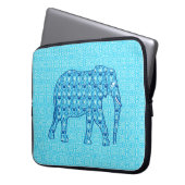 Lotus Blume Elefant - Türkis Laptopschutzhülle (Vorderseite Links)