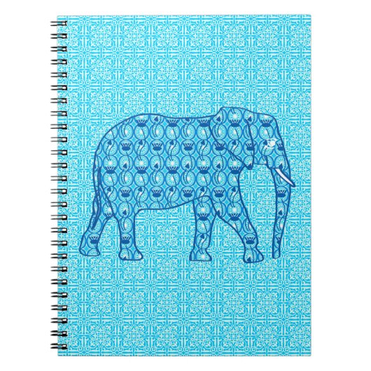 Lotus Blume Elefant - Türkis Notizblock (Vorderseite)