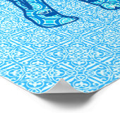 Lotus Blume Elefant - Türkis Poster (Ecke)