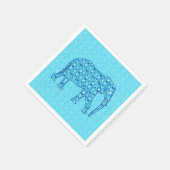 Lotus Blume Elefant - Türkis Serviette (Ecke)