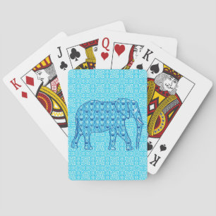 Lotus Blume Elefant - Türkis Spielkarten