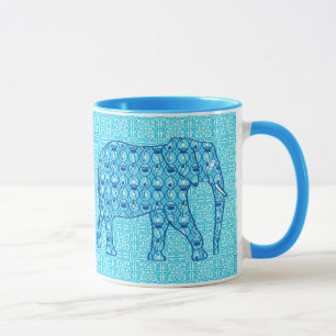 Lotus Blume Elefant - Türkis Tasse