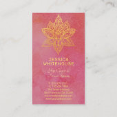 Lotus Blume Elegante Rose  Visitenkarte (Rückseite)