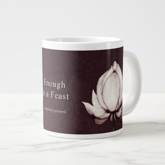 Lotus Blume Enough ist ein zauberhaftes Riesenkupp Jumbo-Tasse (Vorderseite Rechts)