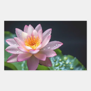 Lotus Blume Farbenfrohe Blossom Dekoration Nah-up Rechteckiger Aufkleber