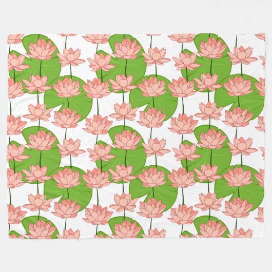 Lotus Blume Fleece Blanket (Vorderseite (Horizontal))