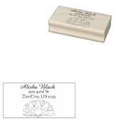 Lotus Blume Floral Illustration Name Anschrift Gummistempel (Stempel)