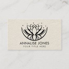 Lotus Blume Form und Mond auf der Leinwand Visitenkarte