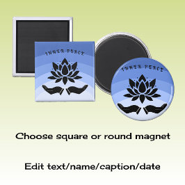 Lotus Blume friedliche Silhouette coole Blues Magnet