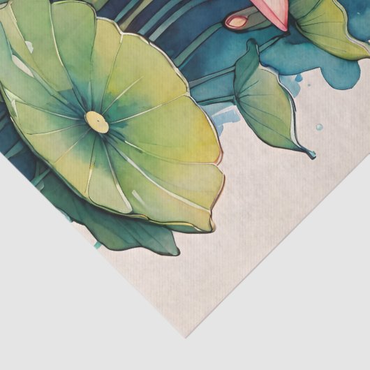 Lotus Blume Frog Niedlich Frogy Blume Seidenpapier (Detail)