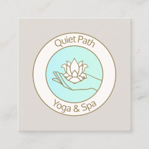 Lotus-Blume für die handholistische Gesundheit Quadratische Visitenkarte