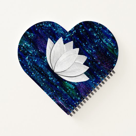 Lotus Blume Galaxy Herzform Notebook Notizblock (Rückseite)