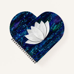 Lotus Blume Galaxy Herzform Notebook Notizblock