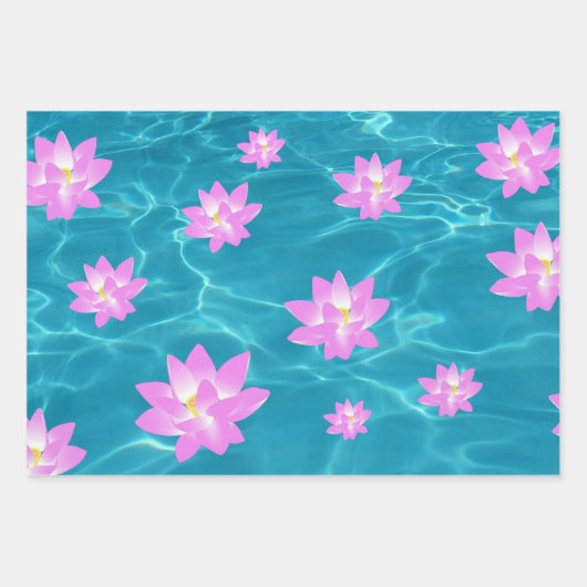 Lotus Blume Geschenkpapier Set (Vorderseite)