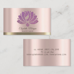 Lotus Blume Glitzer Rose Visitenkarte
