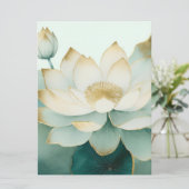 Lotus Blume Gold Edges Pastel Green (Stehend Vorderseite)