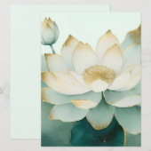 Lotus Blume Gold Edges Pastel Green (Vorne/Hinten)