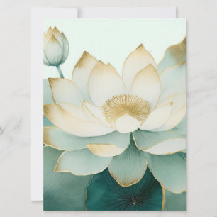 Lotus Blume Gold Edges Pastel Green