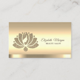 Lotus Blume Gold Glitzer Beauty Salon Visitenkarte