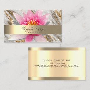 Lotus Blume Gold Glitzer Visitenkarte