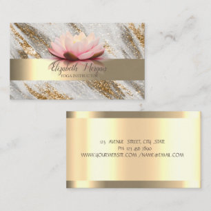 Lotus Blume Gold Glitzer Yoga Visitenkarte