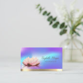 Lotus Blume Gold, Holographic Yoga Instructor Visitenkarte (Stehend Vorderseite)