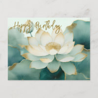 Lotus Blume Gold Kanten Happy Birthday
