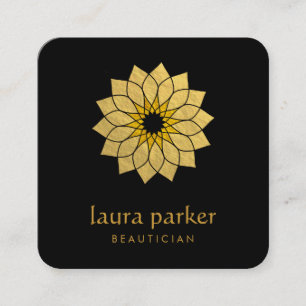 Lotus Blume Gold Logos Heilung Yoga Quadratische Visitenkarte