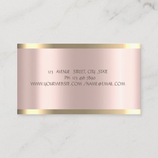 Lotus Blume Gold Stripe Rose Gold Yoga Instructor Visitenkarte (Rückseite)