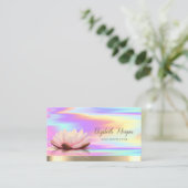 Lotus Blume Gold Yoga Instructor Holographic Visitenkarte (Stehend Vorderseite)
