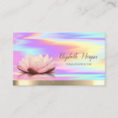 Lotus Blume Gold Yoga Instructor Holographic Visitenkarte (Vorderseite)