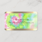 Lotus Blume Goldene Streifen Yoga Farbenfrohe Gefä Visitenkarte (Rückseite)