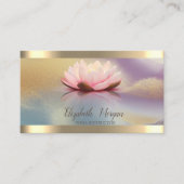 Lotus Blume Goldenen Ton Farbenfrohe Yoga Visitenkarte (Vorderseite)