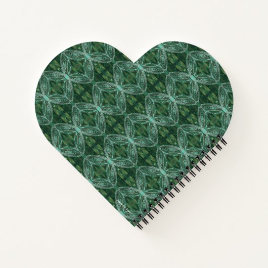 Lotus Blume Green Galaxy Heart Shape Notebook Notizblock (Rückseite)