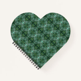 Lotus Blume Green Galaxy Heart Shape Notebook Notizblock