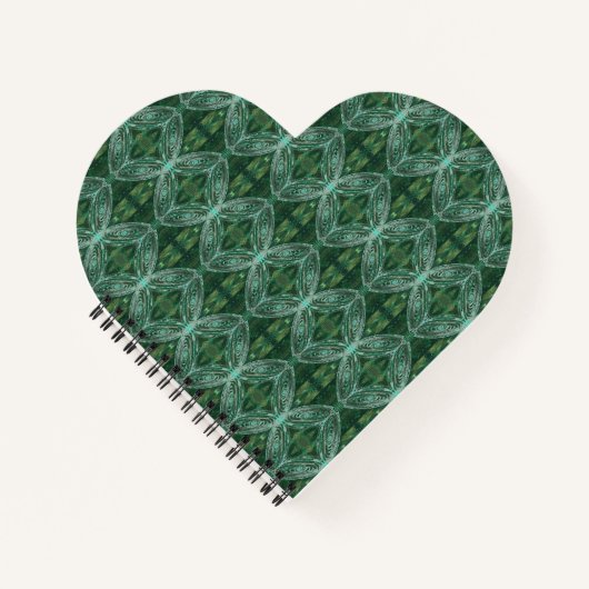 Lotus Blume Green Galaxy Heart Shape Notebook Notizblock (Vorderseite)
