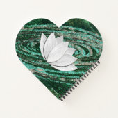Lotus Blume Green Galaxy Heart Shape Notebook Notizblock (Rückseite)