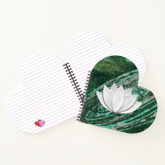 Lotus Blume Green Galaxy Heart Shape Notebook Notizblock (Innenseite)