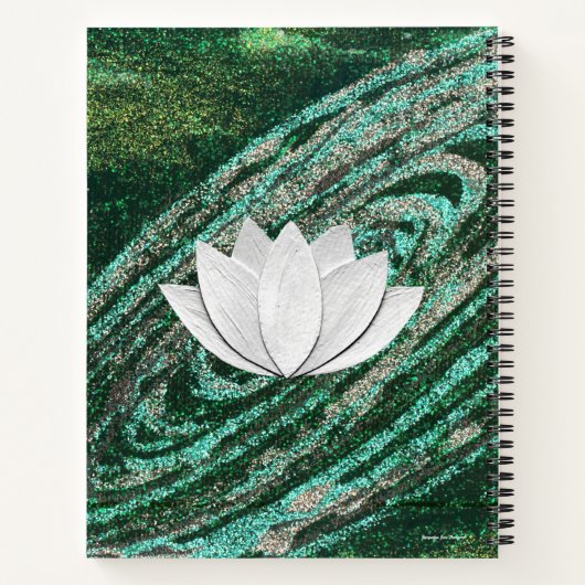 Lotus Blume Green Galaxy Notebook Notizblock (Rückseite)