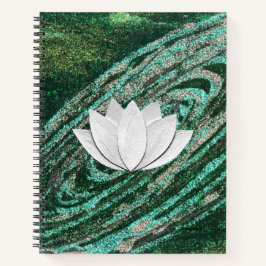 Lotus Blume Green Galaxy Notebook Notizblock
