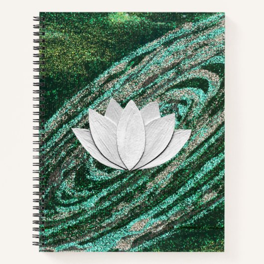Lotus Blume Green Galaxy Notebook Notizblock (Vorderseite)