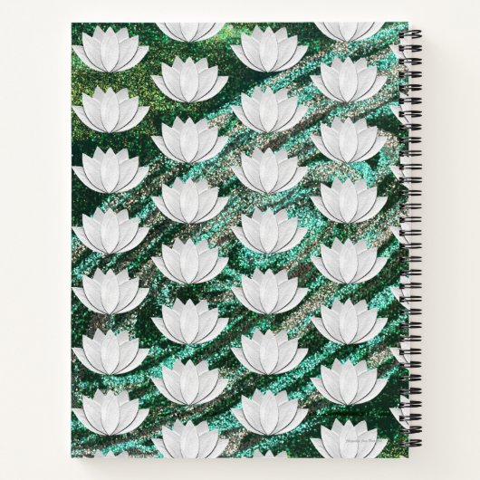 Lotus Blume Green Galaxy Notebook Notizblock (Rückseite)