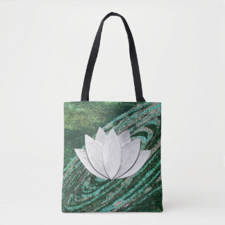 Lotus Blume Green Galaxy Tote Bag Tasche