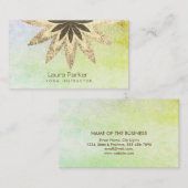 Lotus Blume Green Yoga Instructor Meditation Visitenkarte (Vorne/Hinten)